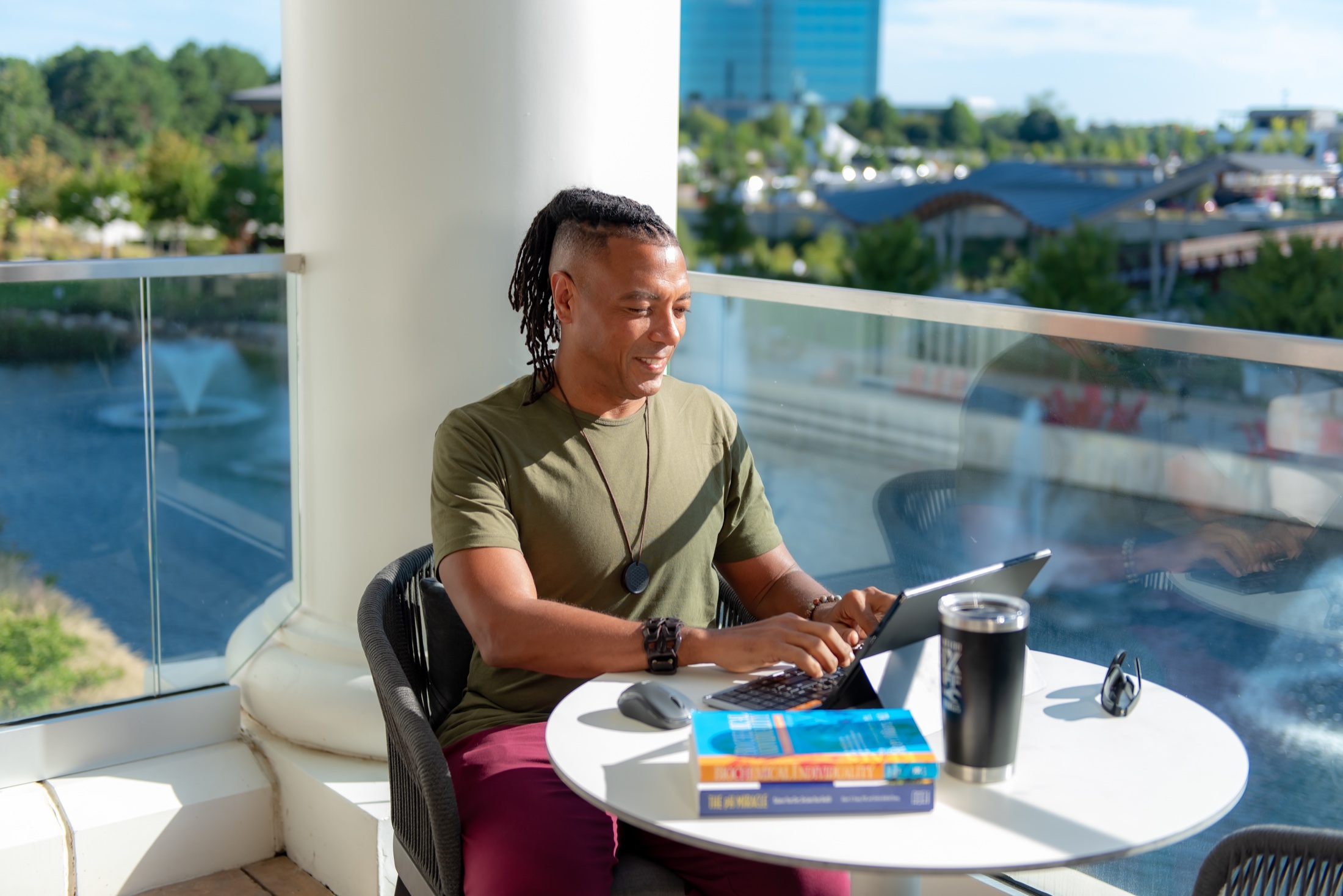 Business owner working outdoors during a lifestyle brand session