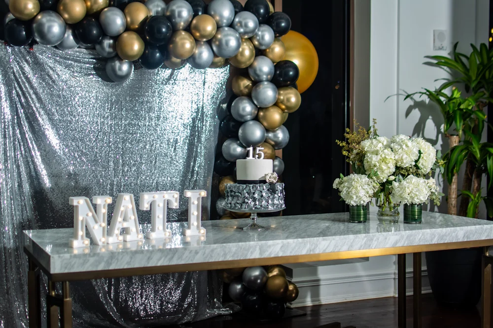 Quinceañera portraits, family, details, and celebration photography by Photos by Karli