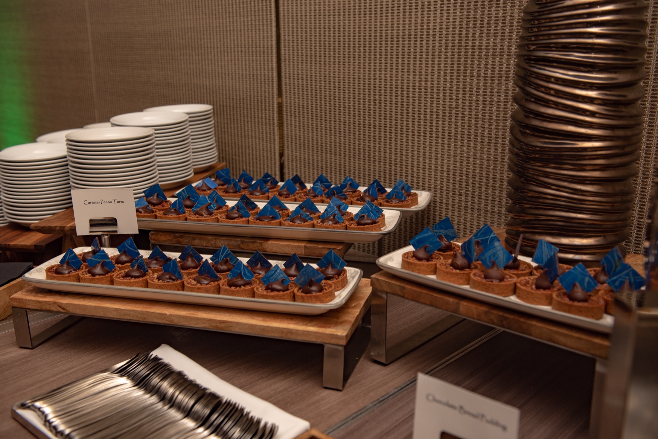 Dessert presentation photographed during a company gala